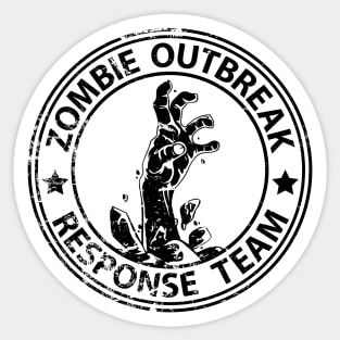 Zombie Outbreak Response Team (black-distressed) Sticker